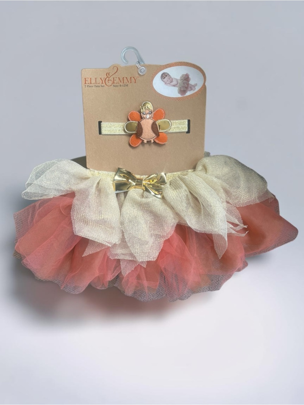 Elly & Emmy 2-piece Tutu Set Fall, Autumn, Thanksgiving Turkey Baby Photos 0-12M